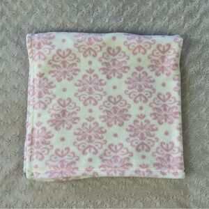 Lovespun Pink Damask Baby Blanket Off White Cream Polka Dot Lovey 2015